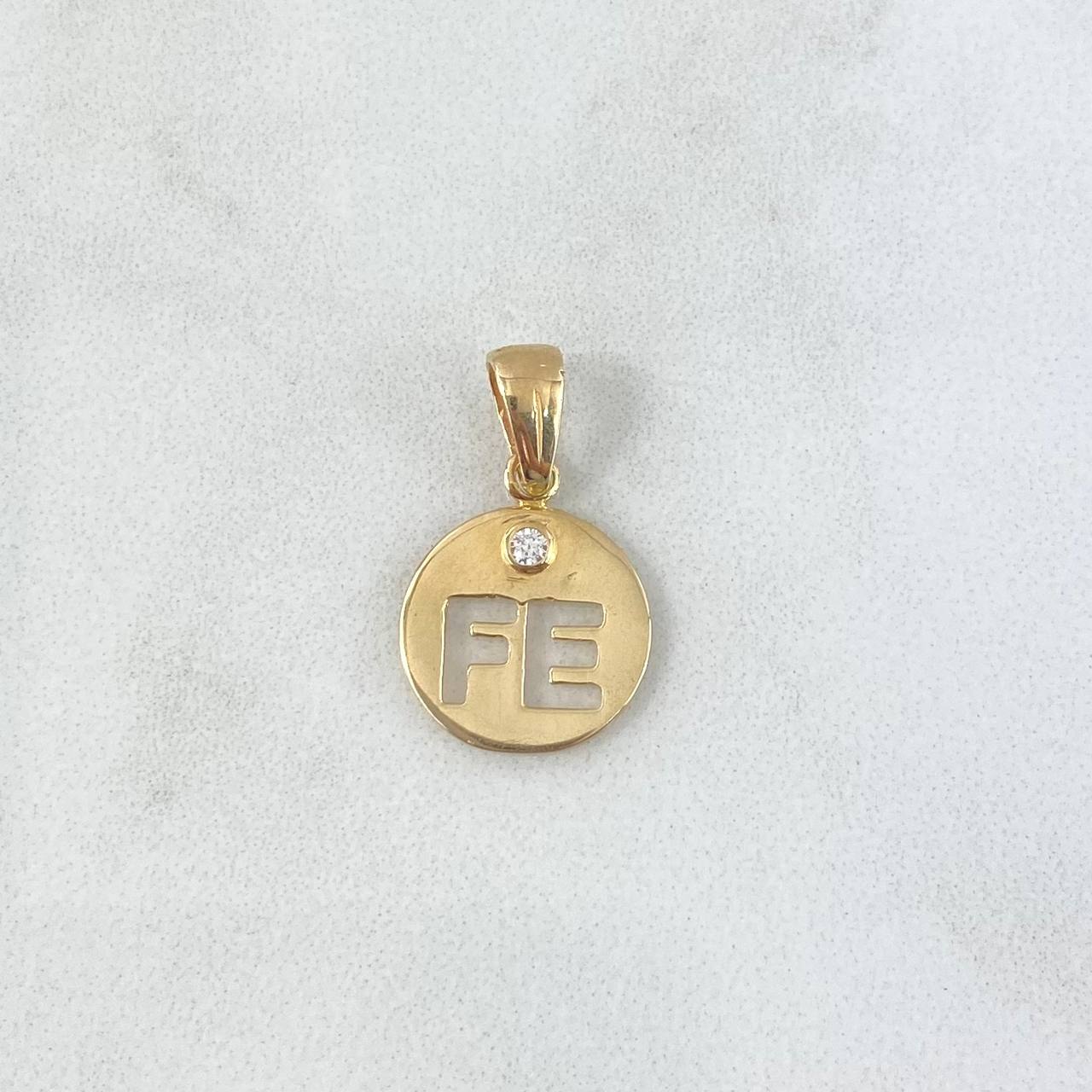 Pendant FE 0.55gr / 1.4cm / White Zircon Yellow Gold