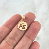 Pendant FE Medal 1.15gr / 2cm / White Zircon Yellow Gold 18K