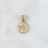 Pendant FE 0.55gr / 1.4cm / White Zircon Yellow Gold