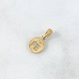 Pendant FE Medal 0.6gr / 1.4cm / White Zircon Yellow Gold 18K