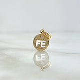 Pendant FE 0.55gr / 1.4cm / White Zircon Yellow Gold