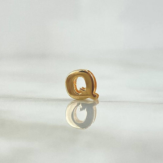 Charm Letter Q 0.3gr / 6mm Drum 18K Yellow Gold