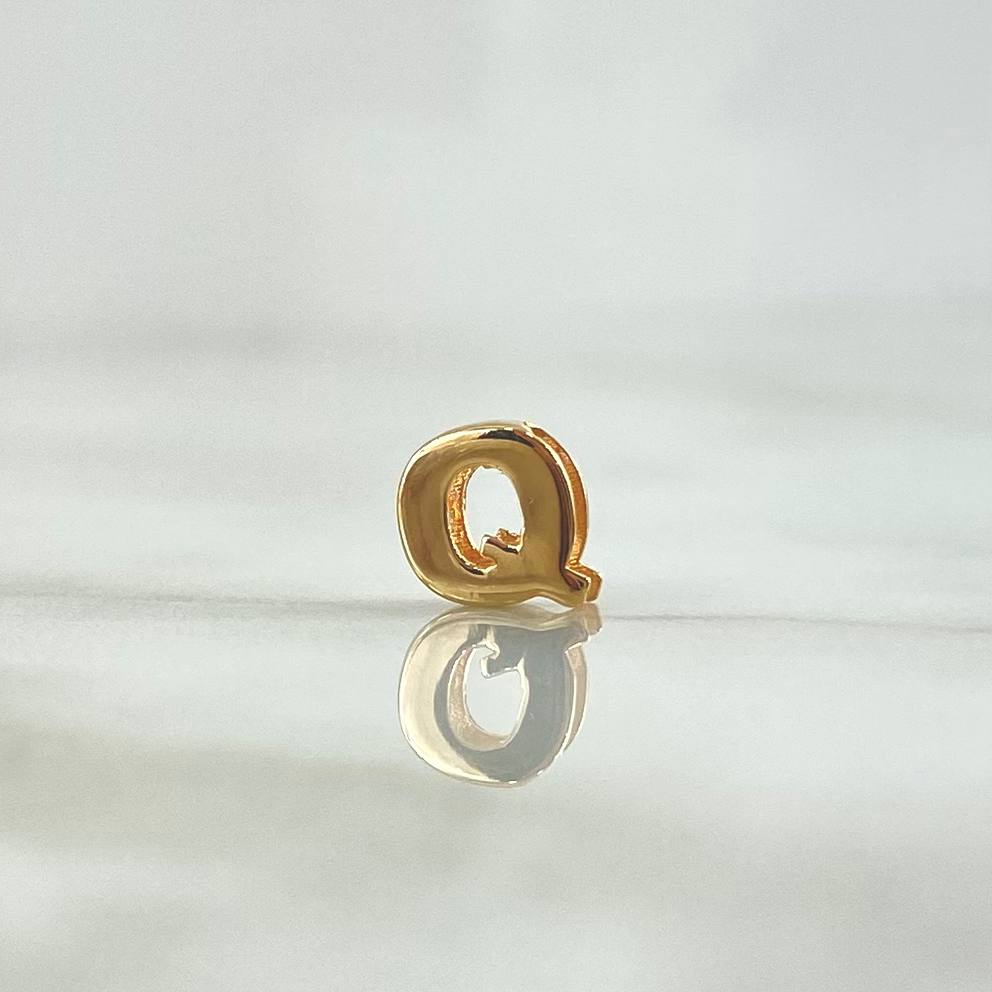 Charm Letter Q 0.4gr / 6mm Drum 18K Yellow Gold