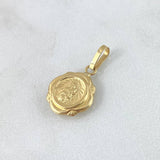 Pendant Virgen Del Carmen 0.75gr / 2cm / Yellow Gold 18K Floral Frame
