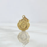Pendant Virgen Del Carmen 0.75gr / 2cm / Yellow Gold 18K Floral Frame