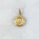 Pendant Sacred Heart of Jesus 0.75gr / 2.1cm / Yellow Gold 18K Floral Frame