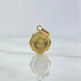 Pendant Sacred Heart of Jesus 0.75gr / 2.1cm / Yellow Gold 18K Floral Frame