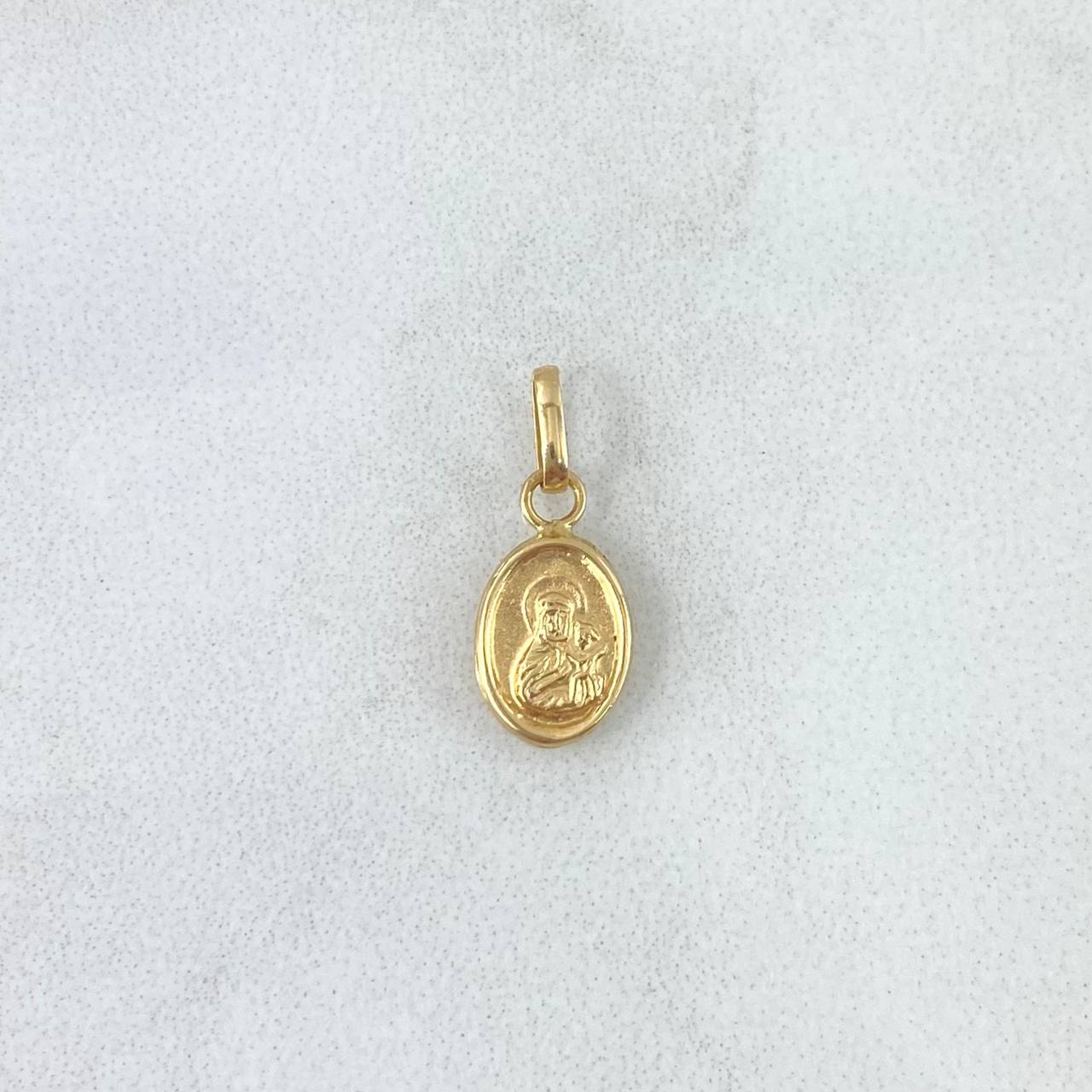 Pendant Sacred Heart of Jesus - Virgin of Carmen 0.3gr / 1.5cm / 18K Yellow Gold