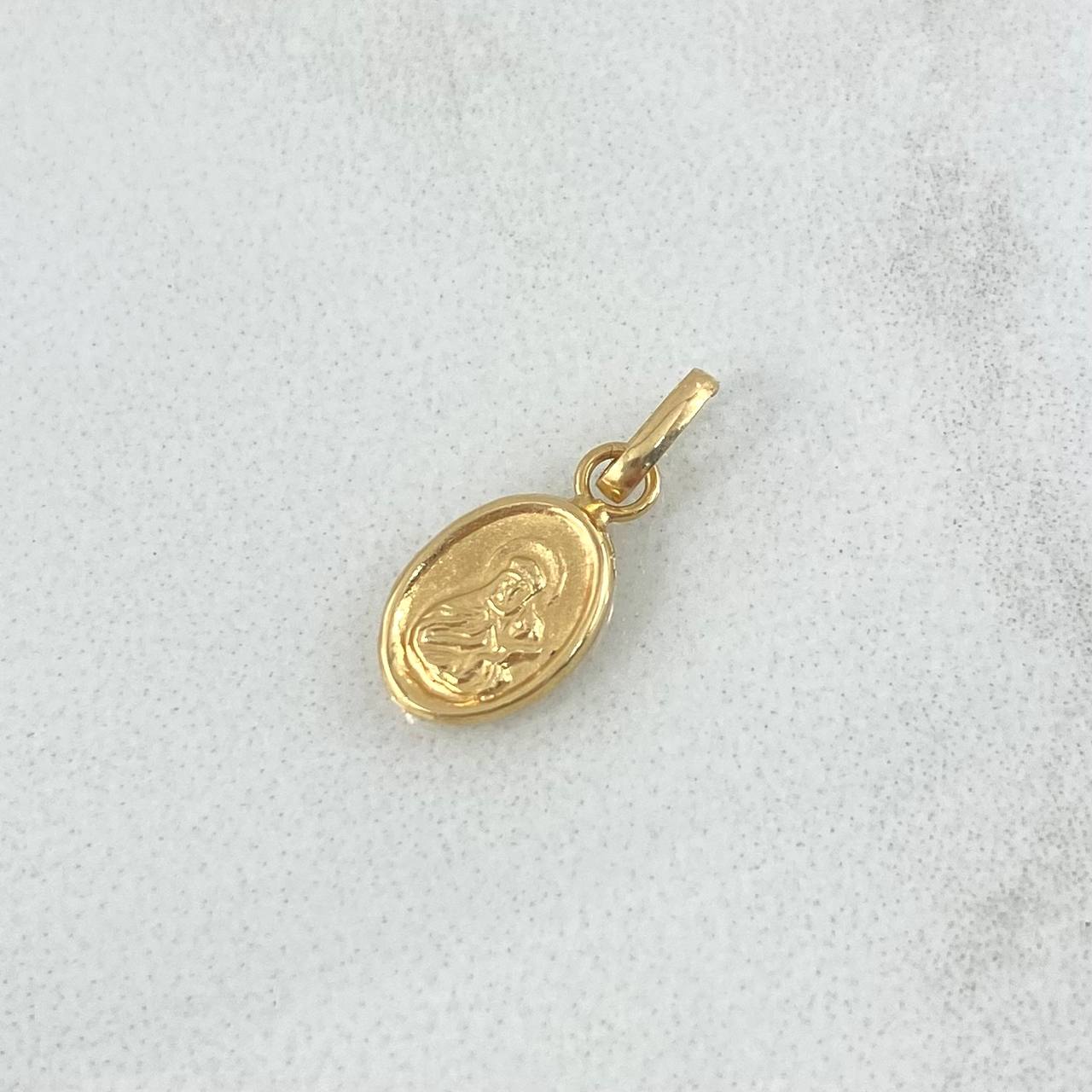 Pendant Sacred Heart of Jesus - Virgin of Carmen 0.3gr / 1.5cm / 18K Yellow Gold