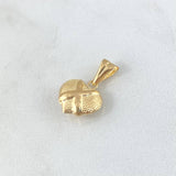 Pendant Textured Heart 0.65gr / 1.6cm / Crossed 18K Yellow Gold ©