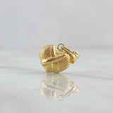 Pendant Textured Heart 0.65gr / 1.6cm / Crossed 18K Yellow Gold ©