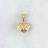 Pendant Textured Heart 0.65gr / 1.6cm / Crossed 18K Yellow Gold ©