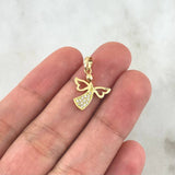 Pendant Angel Silhouette 1gr / 2cm / White Zircons 18K Yellow Gold