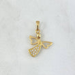 Pendant Angel Silhouette 1gr / 2cm / White Zircons 18K Yellow Gold