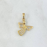 Pendant Angel Silhouette 1gr / 2cm / White Zircons 18K Yellow Gold
