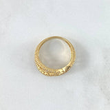 Hug Leaves Ring 3.8gr / Size 6 1/4 / White Zircons 18K Yellow Gold *