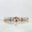 Gray Spartan Helmet Tribal Bracelet 6.55gr / 6mm Beads Diamond Cut - White Zircons - Black Rose Gold 18K ©