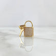 Pendant Lock Bag 2.25gr / 2cm / White Zircons 18K Yellow Gold *
