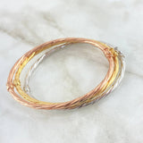 Bracelet Three Twisted Rings 12.2gr / 19cm / 3mm Three Golds +4 18K ©