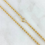 Cadena Lazo 3.35gr / 23 1/2 in / 2mm Oro Amarillo +3 18K