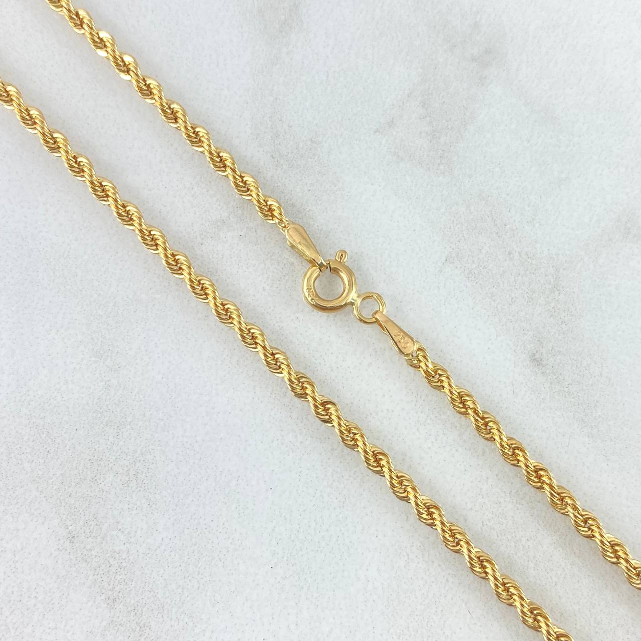 Cadena Lazo 3.25gr / 23 1/2 in / 2mm Oro Amarillo +3 18K