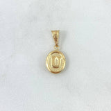 Pendant Letter U 0.5gr / 2cm / Textured Oval 18K Yellow Gold