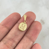 Pendant Letter H 0.4gr / 2cm / Textured Oval 18K Yellow Gold