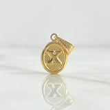 Pendant Letter X 0.55gr / 2cm / Textured Oval 18K Yellow Gold