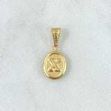 Pendant Letter X 0.55gr / 2cm / Textured Oval 18K Yellow Gold