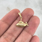 Pendant Submarine 1gr / 2cm / White Zircons 18K Yellow Gold