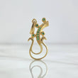 Pendant Abstract Guitar 1.35gr / 2.6cm / Green Zircons 18K Yellow Gold