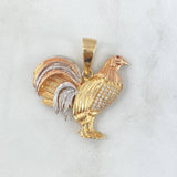 Pendant Rooster 10gr / 3.6cm / White Zircons - Orange Eye Three 18K Golds