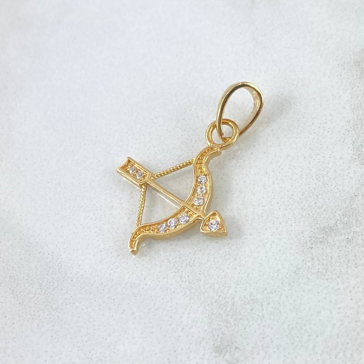 Pendant Bow Arrow 1.05gr / 2.5cm / White Zircons 18K Yellow Gold