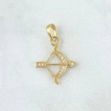 Pendant Bow Arrow 1.05gr / 2.5cm / White Zircons 18K Yellow Gold