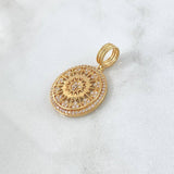 Pendant Kaleidoscope 4.3gr / 2.8cm / White Zirconia 18K Yellow Gold