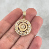 Pendant Kaleidoscope 4.3gr / 2.8cm / White Zirconia 18K Yellow Gold
