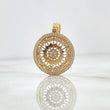 Pendant Kaleidoscope 4.3gr / 2.8cm / White Zirconia 18K Yellow Gold