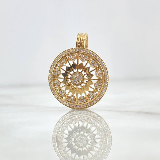 Pendant Kaleidoscope 4.3gr / 2.8cm / White Zirconia 18K Yellow Gold