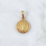 Dije Medalla Virgen Guadalupe 1.55gr / 2cm / Texturizado Oro Amarillo 18K