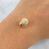 Charm Spartan Helmet 2.55gr / 1.2cm / White Zircons 18K Yellow Gold *