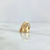 Charm Spartan Helmet 2.55gr / 1.2cm / White Zircons 18K Yellow Gold *