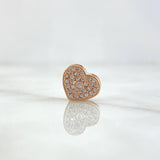 Herraje Corazón Punto 1.55gr / 0.8cm / Circones Blancos Oro Rosa 18K