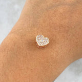 Herraje Corazón Punto 1.5gr / 0.8cm / Circones Blancos Oro Rosa 18K *