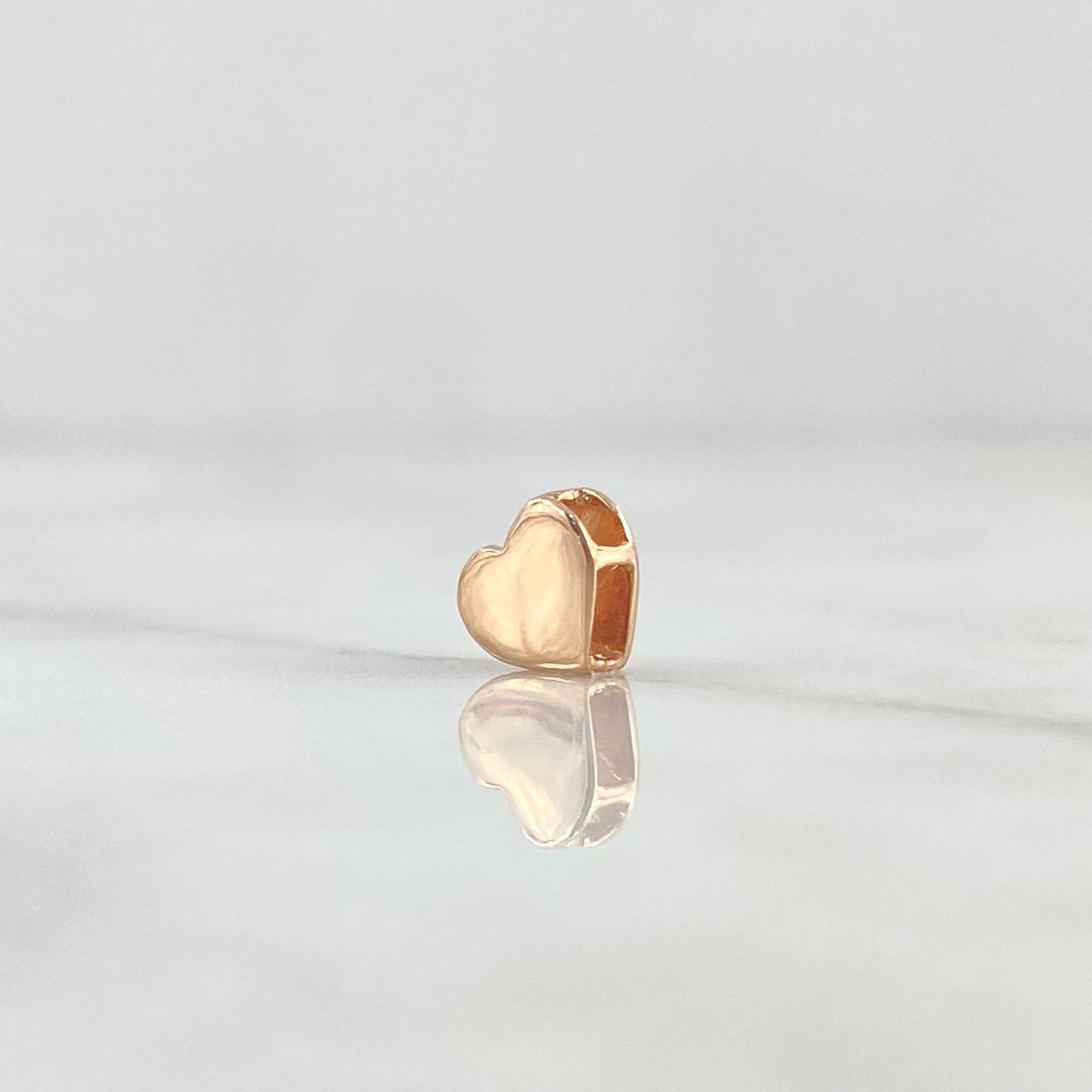 Herraje Corazón 0.6gr / 0.6cm / Liso Oro Rosa 18K *