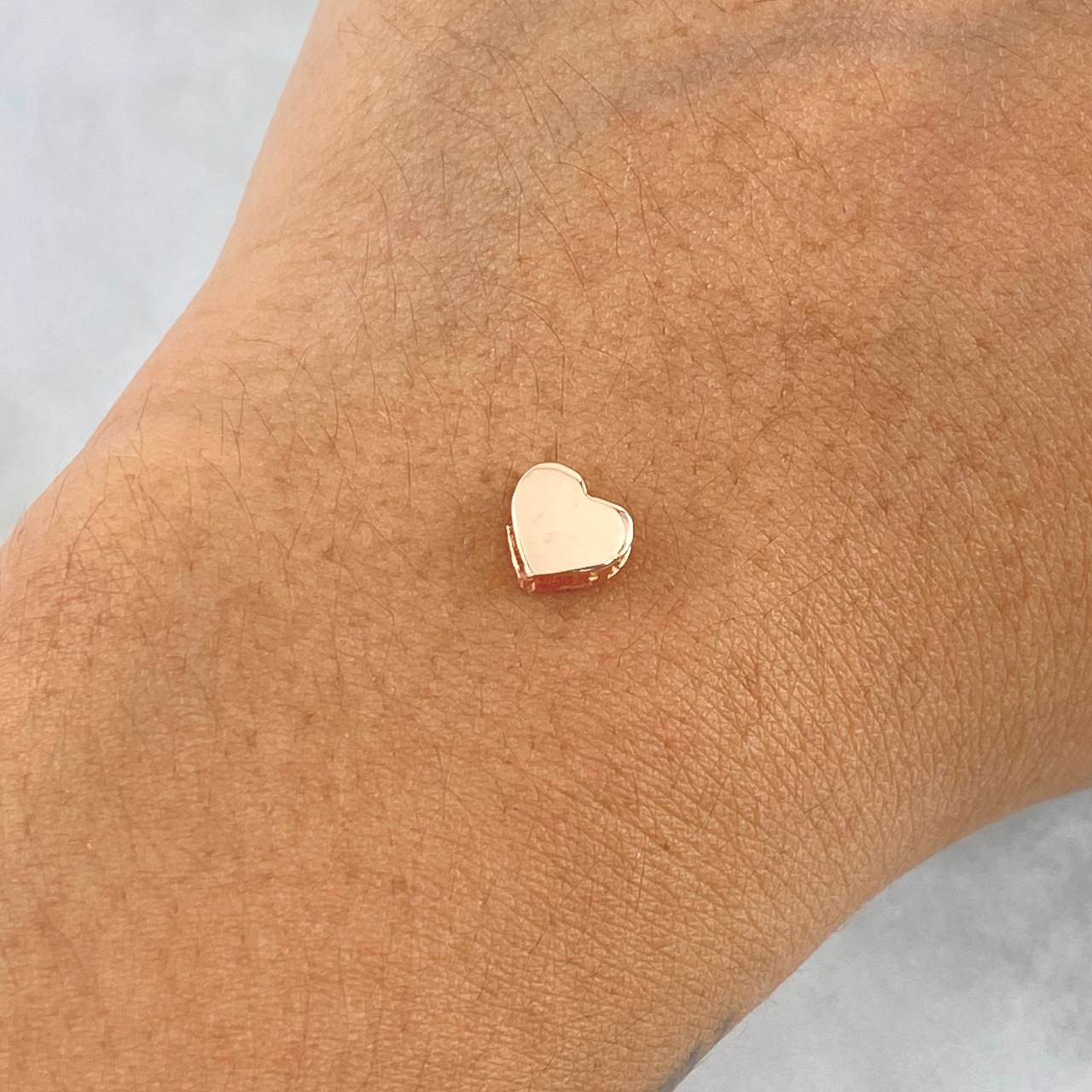 Herraje Corazón 0.65gr / 0.6cm / Liso Oro Rosa 18K