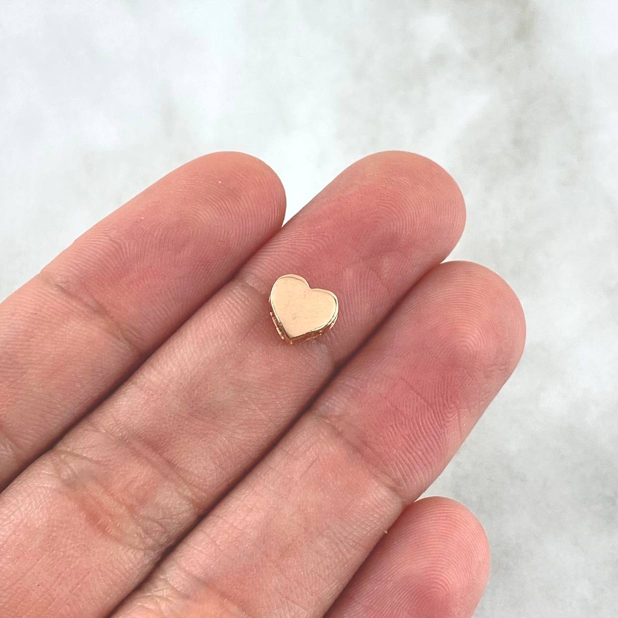 Herraje Corazón 0.65gr / 0.6cm / Liso Oro Rosa 18K