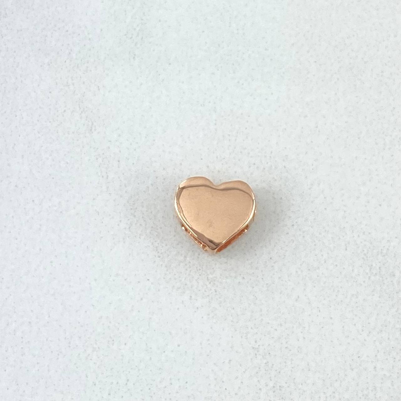Herraje Corazón 0.65gr / 0.6cm / Liso Oro Rosa 18K