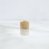 Herraje Barril Tres Carriles 1.35gr / 8mm Circones Blancos Oro Amarillo 18K *