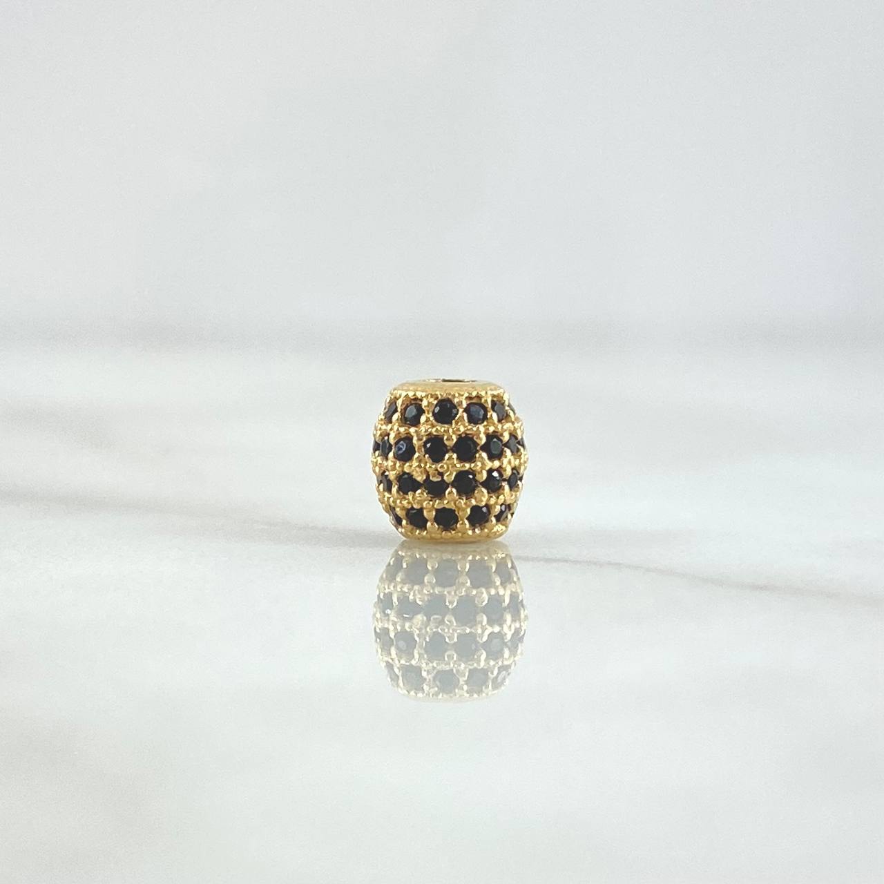 Herraje Barril de Fuego 0.8gr / 0.7cm / Circones Negros Oro Amarillo 18K *