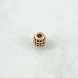 Herraje Barril de Fuego 0.8gr / 0.7cm / Circones Negros Oro Amarillo 18K *